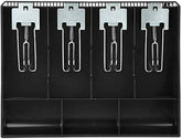 StorageMart ABS Cash Drawer, 4 Cash and 3 Coin Compartment, Cashier Storage Safe Box | 32.2 X 3.5 X 24.5 cm | Black - StorageMart